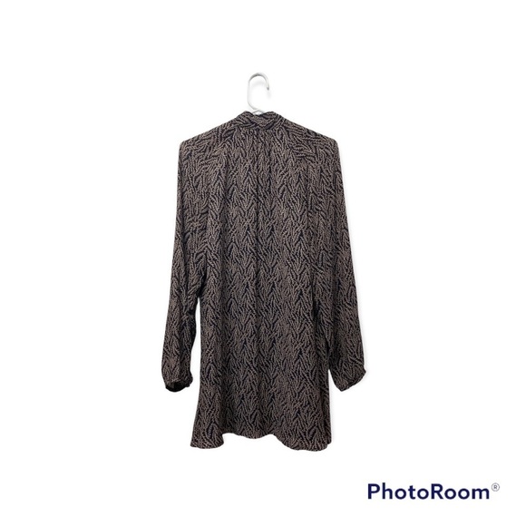 Aritzia Talula Cadogan Leave Pattern Tie Neck Dress Size Medium - Picture 4 of 10